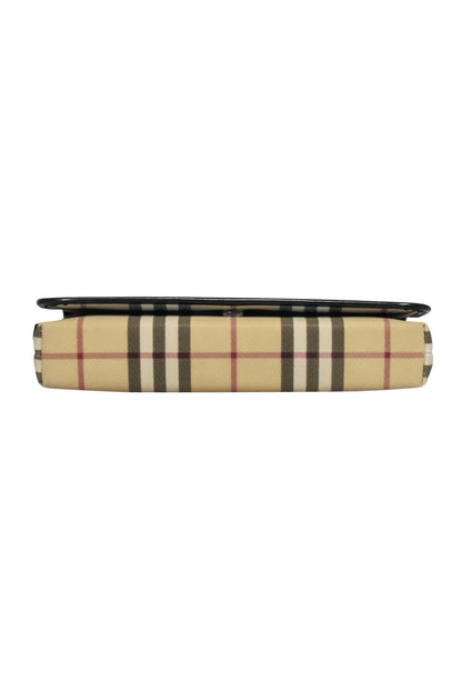 Burberry - Beige Signature Plaid Haymarket Baguette Shoulder Bag