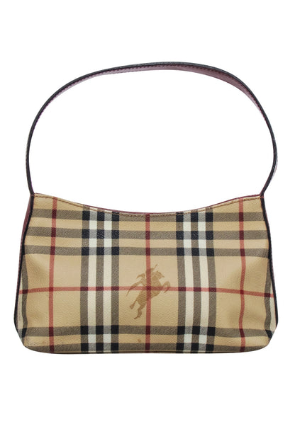 Burberry - Beige Signature Plaid Haymarket Mini Bag