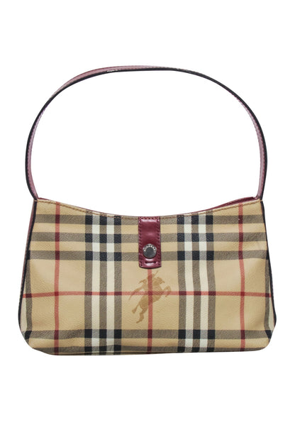 Burberry - Beige Signature Plaid Haymarket Mini Bag