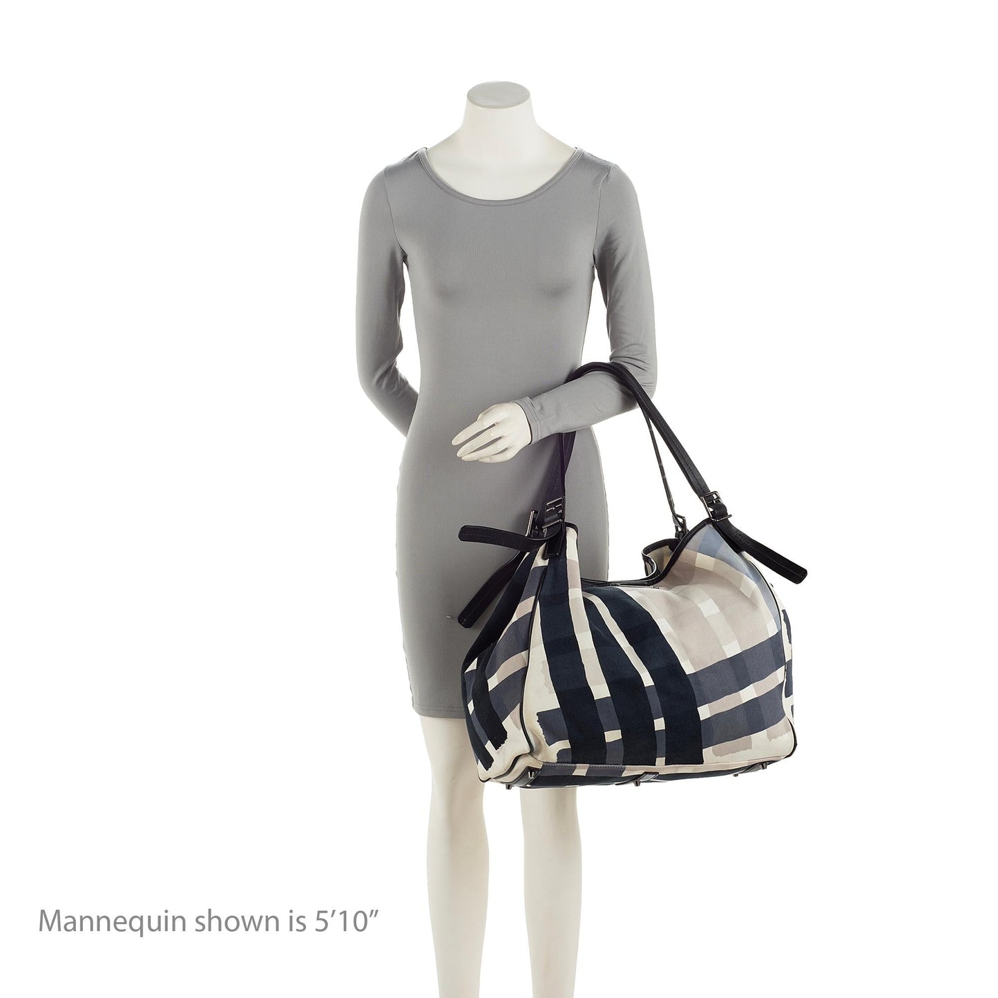 Burberry Brushstroke Mega Check Canvas Large Shopper Tote