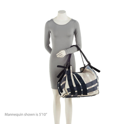 Burberry Brushstroke Mega Check Canvas Large Shopper Tote