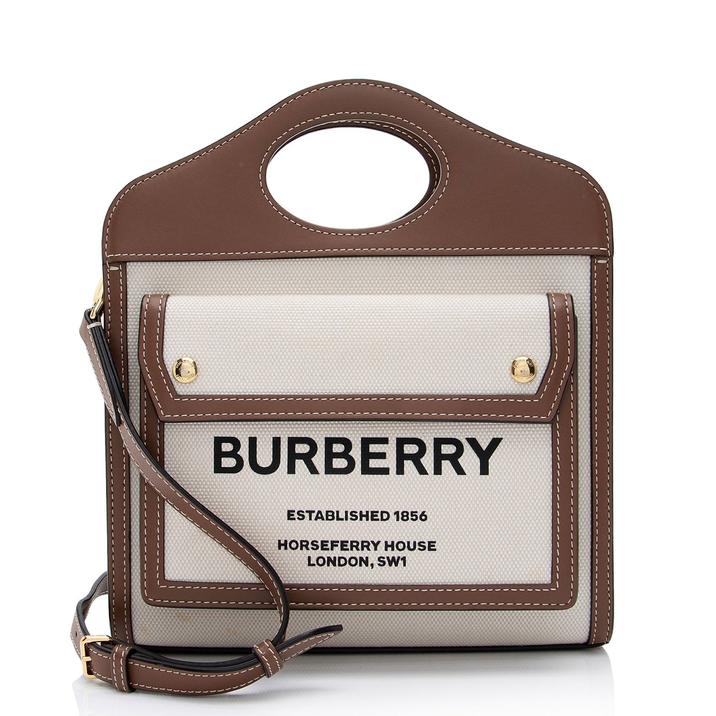 Burberry Canvas Horseferry Mini Pocket Tote