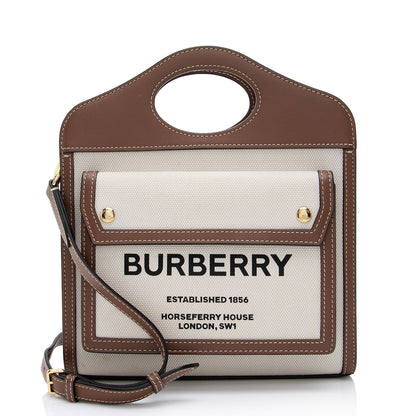 Burberry Canvas Horseferry Mini Pocket Tote
