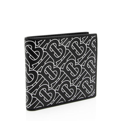 Burberry E-Canvas TB Monogram Bi-Fold Wallet (SHF-xwlANX)