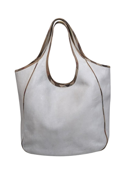 Burberry - Ivory Large Leather Shoulder Bag