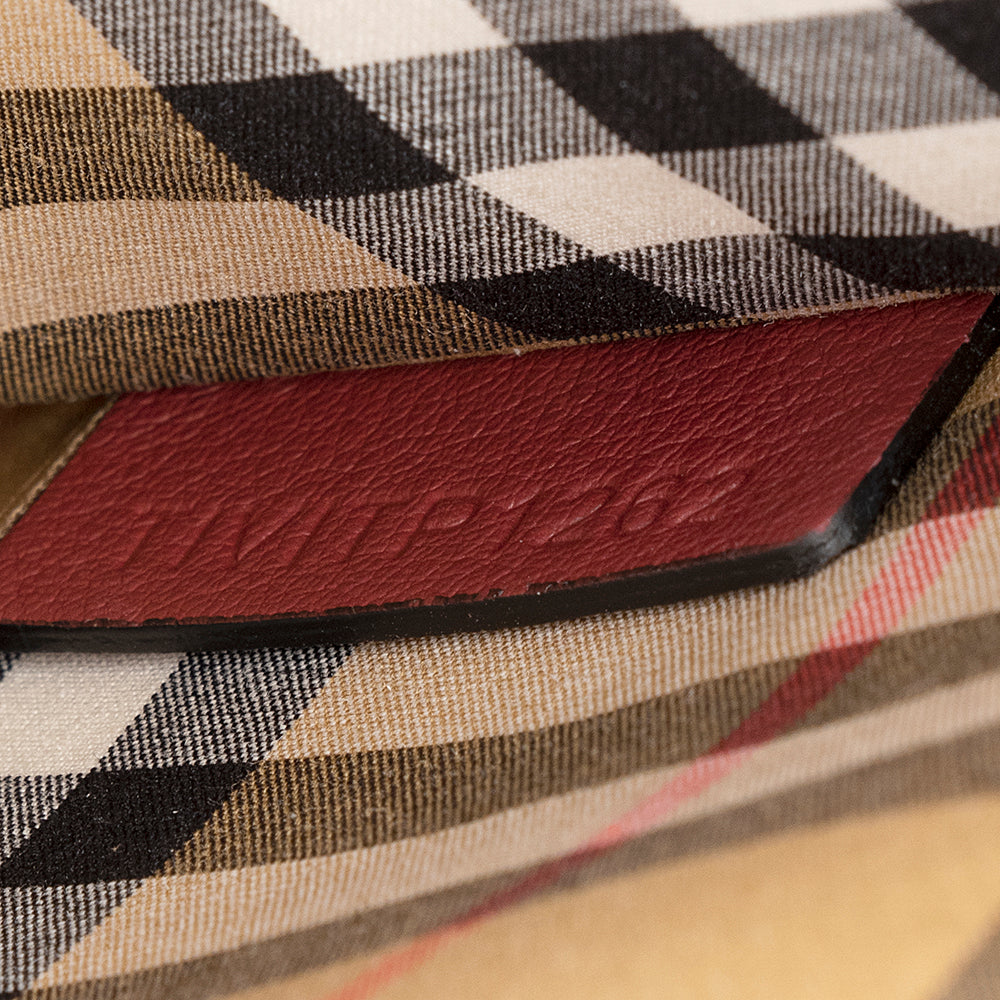 Burberry Leather Crest Grommet Detail Tote