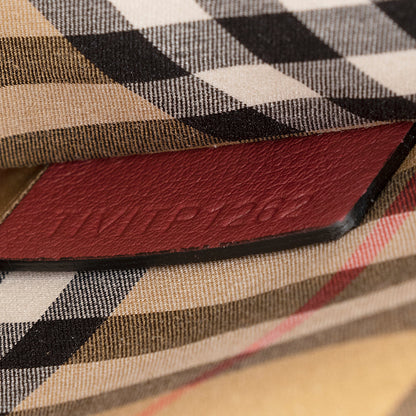 Burberry Leather Crest Grommet Detail Tote