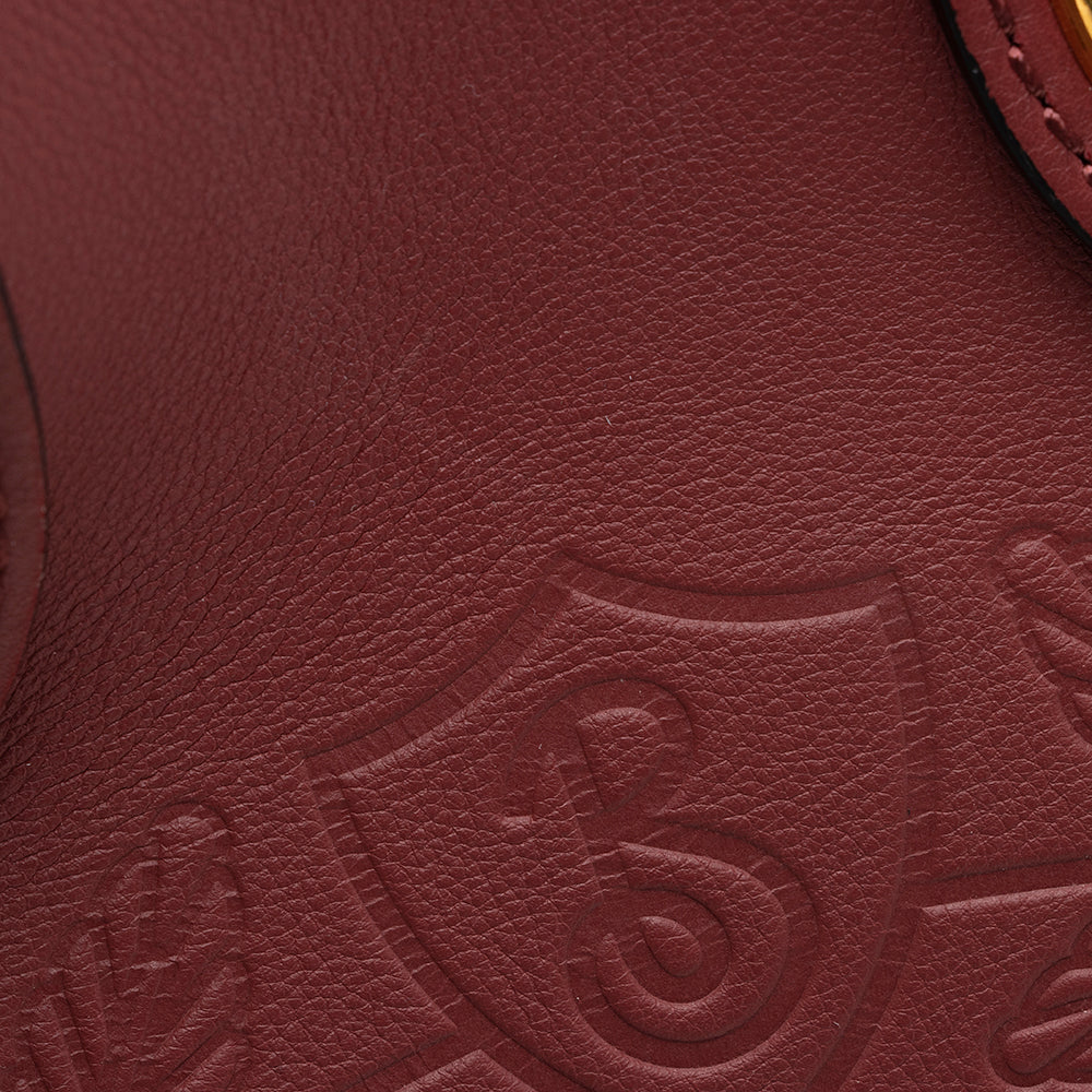 Burberry Leather Crest Grommet Detail Tote
