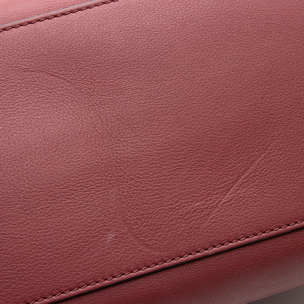 Burberry Leather Crest Grommet Detail Tote