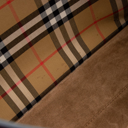 Burberry Leather Crest Grommet Detail Tote
