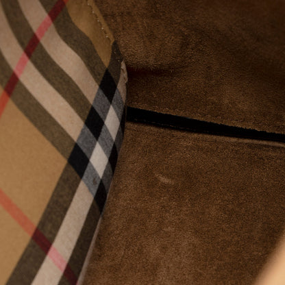 Burberry Leather Crest Grommet Detail Tote