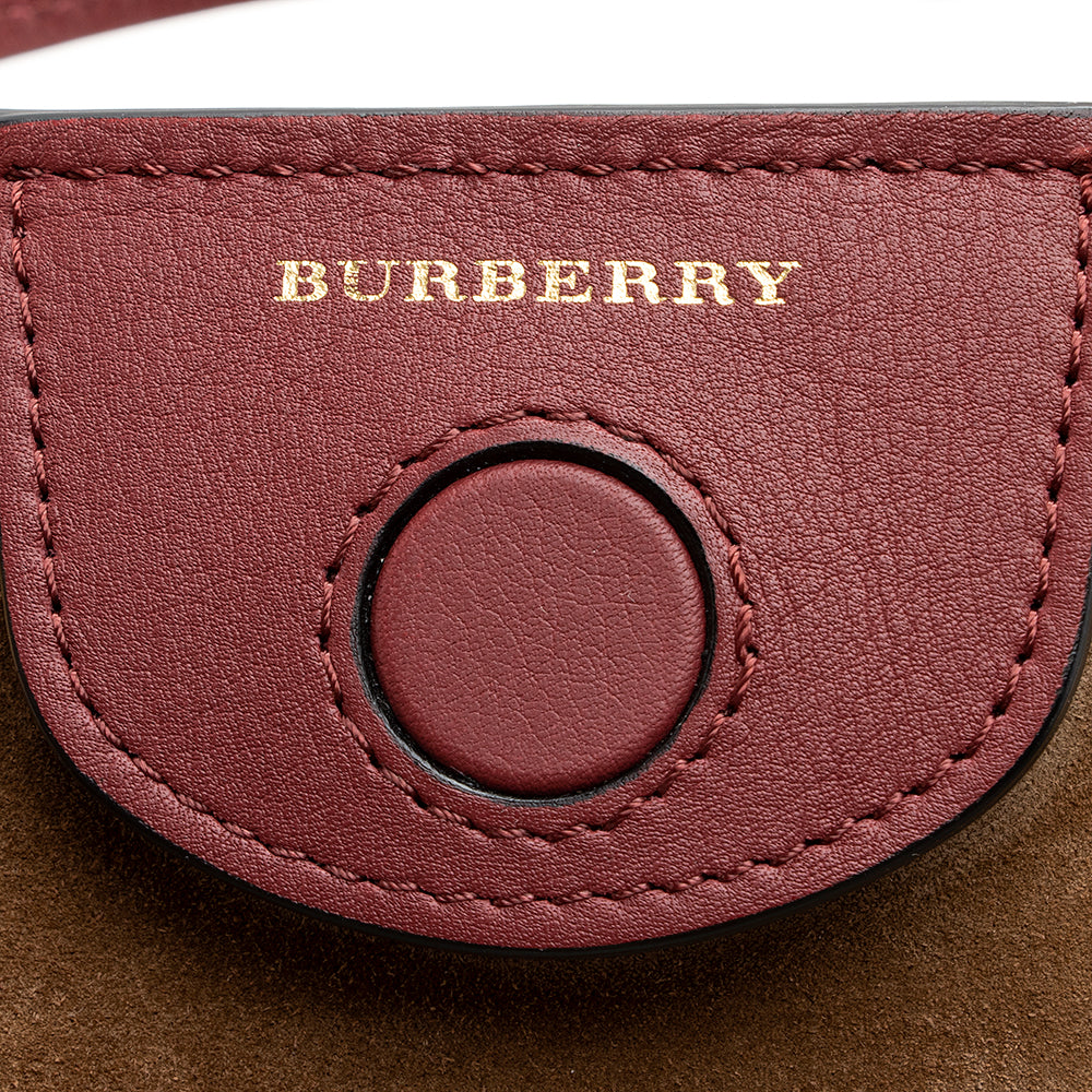 Burberry Leather Crest Grommet Detail Tote