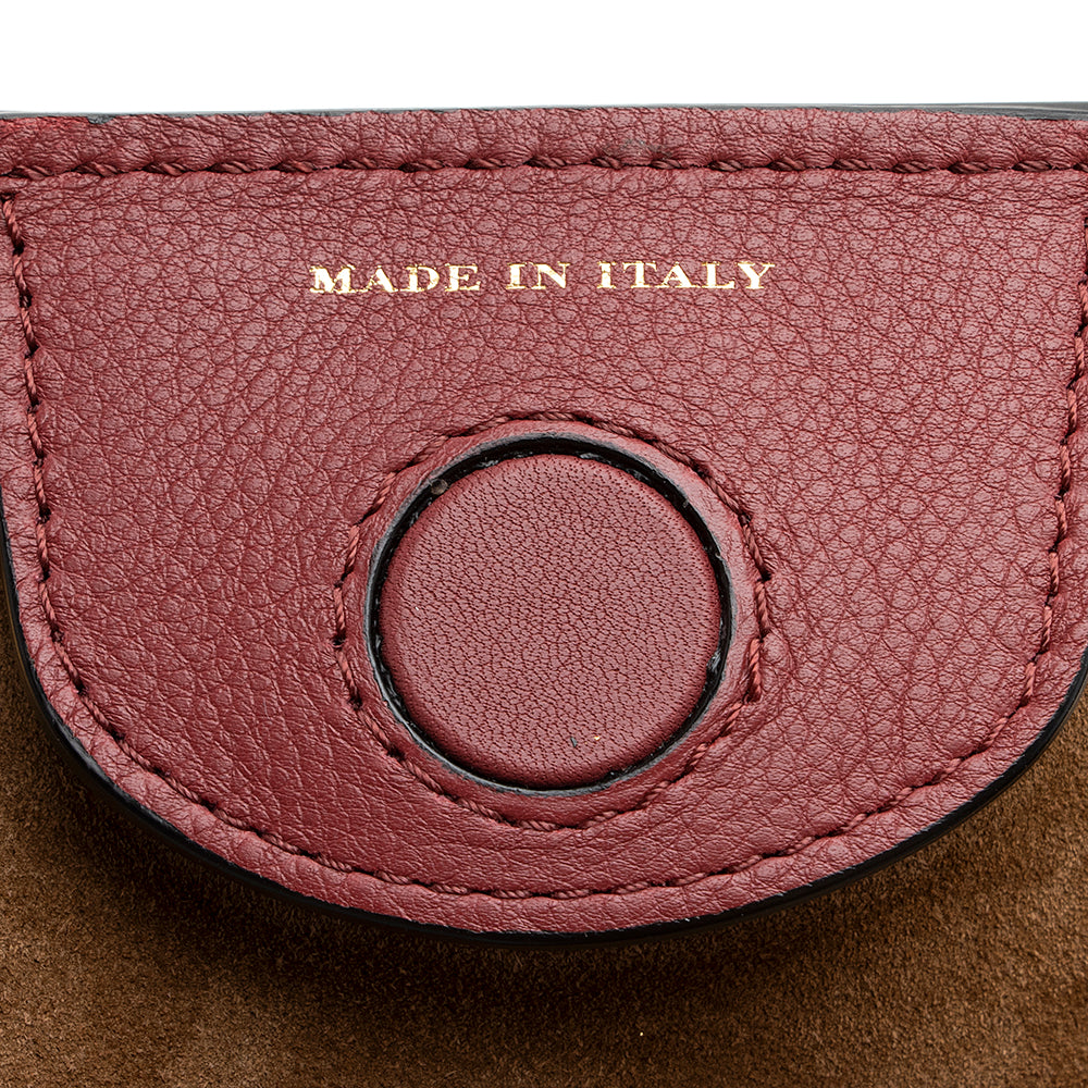 Burberry Leather Crest Grommet Detail Tote
