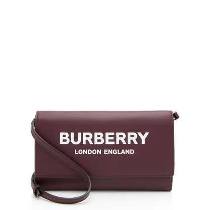 Burberry Leather Hazelmere Wallet On Strap