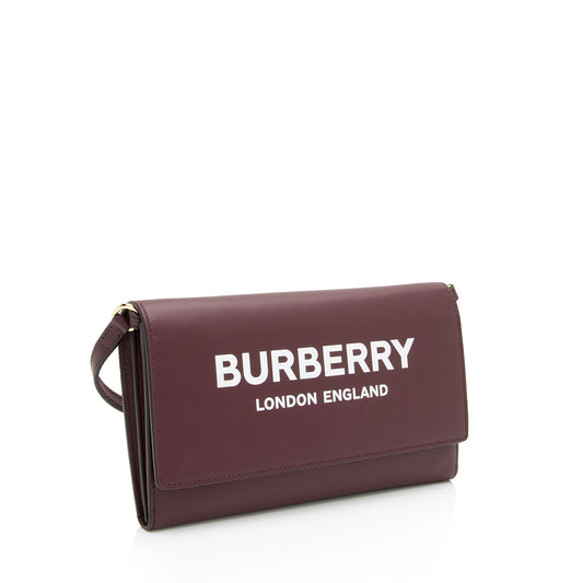 Burberry Leather Hazelmere Wallet On Strap