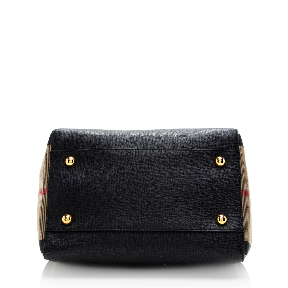 Burberry Leather House Check Derby Canterbury Small Tote