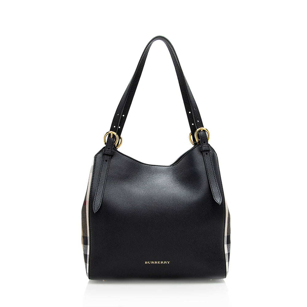 Burberry Leather House Check Derby Canterbury Small Tote