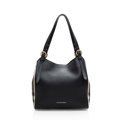 Burberry Leather House Check Derby Canterbury Small Tote
