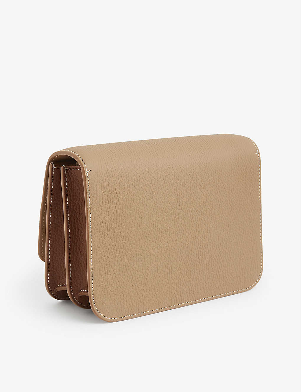 Burberry TOPSTITCHED  TWO TONE GRAINY LEATHER BAG
