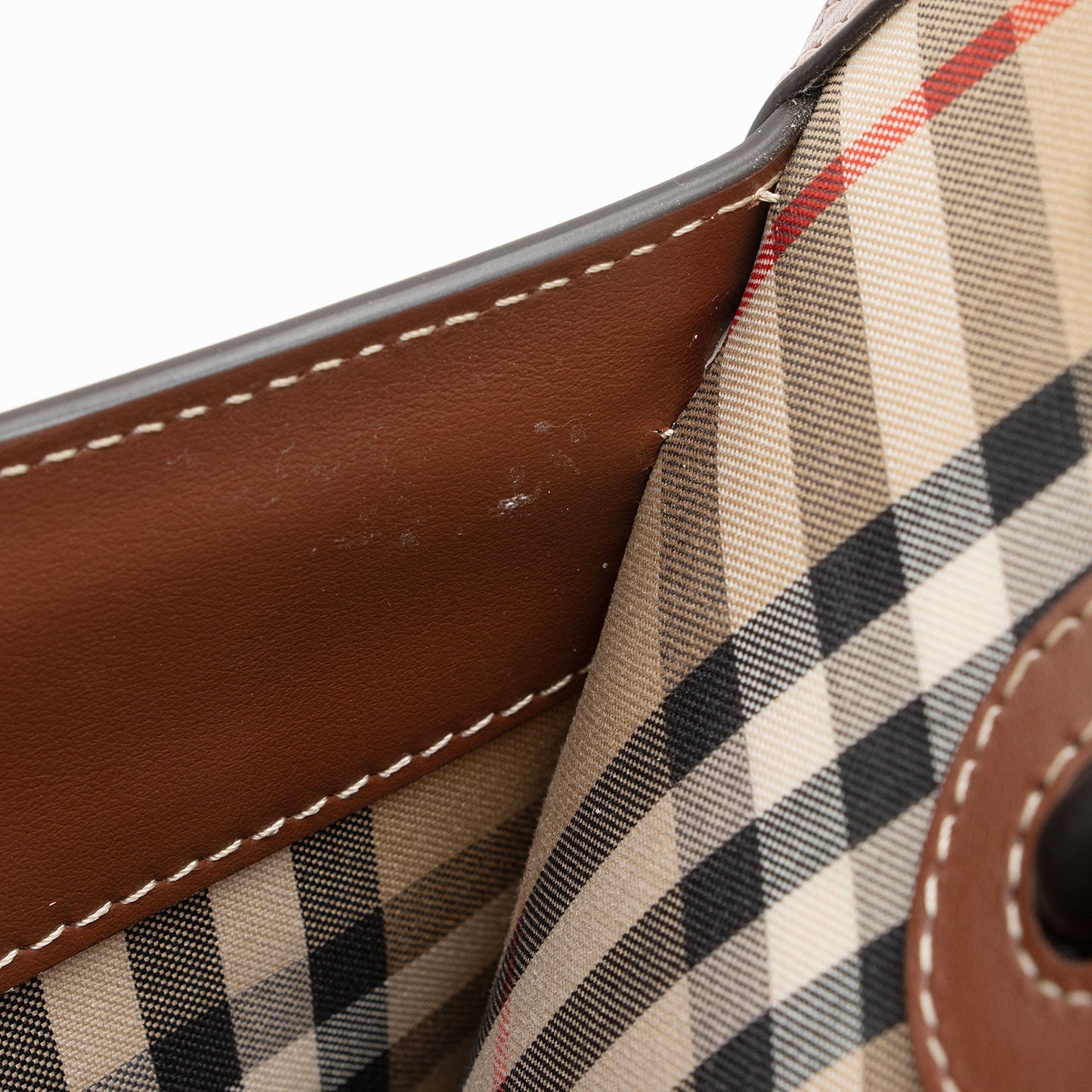 Burberry Vintage Check Smooth Calfskin Title Small Tote