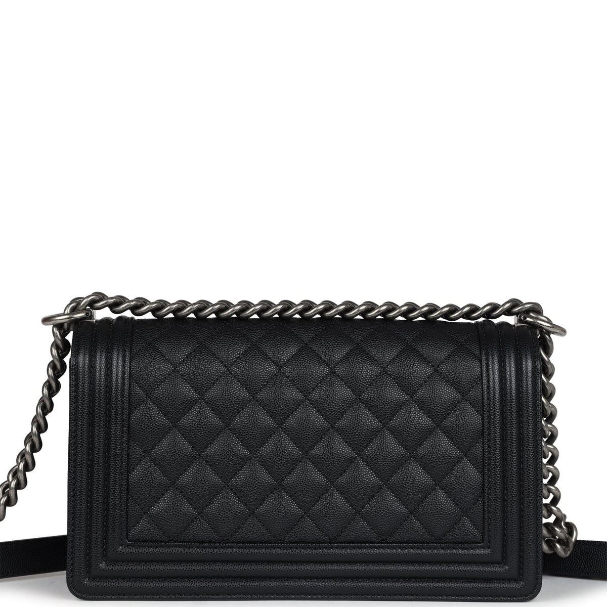 Chanel Medium Boy Bag Black Caviar Aged Ruthenium Hardware