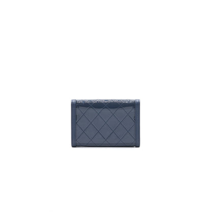 Chanel Flap Wallet Patent Leather Dark Blue Serial 20