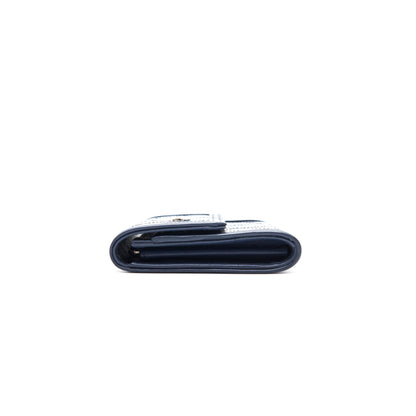Chanel Flap Wallet Patent Leather Dark Blue Serial 20