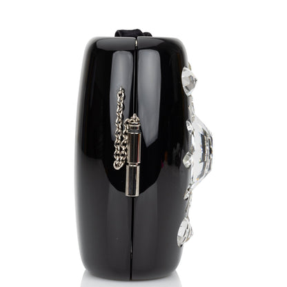 Chanel Minaudière Jewel Clutch Black Resin Silver Hardware