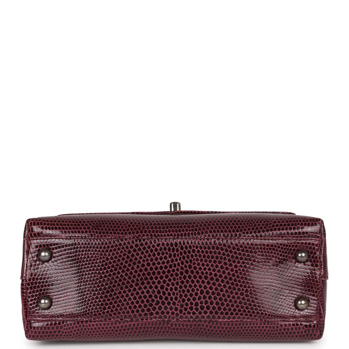Chanel Mini Coco Handle Burgundy Lizard Ruthenium Hardware