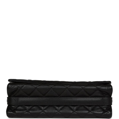 Chanel City Rock Medium Flap Black Goatskin Ruthenium Hardware