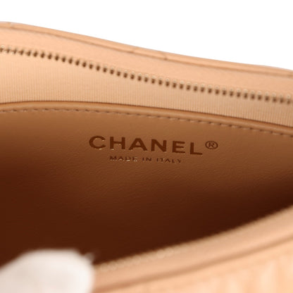 Chanel 19 Hobo Bag Beige Aged Calfskin Brushed Gold Hardware
