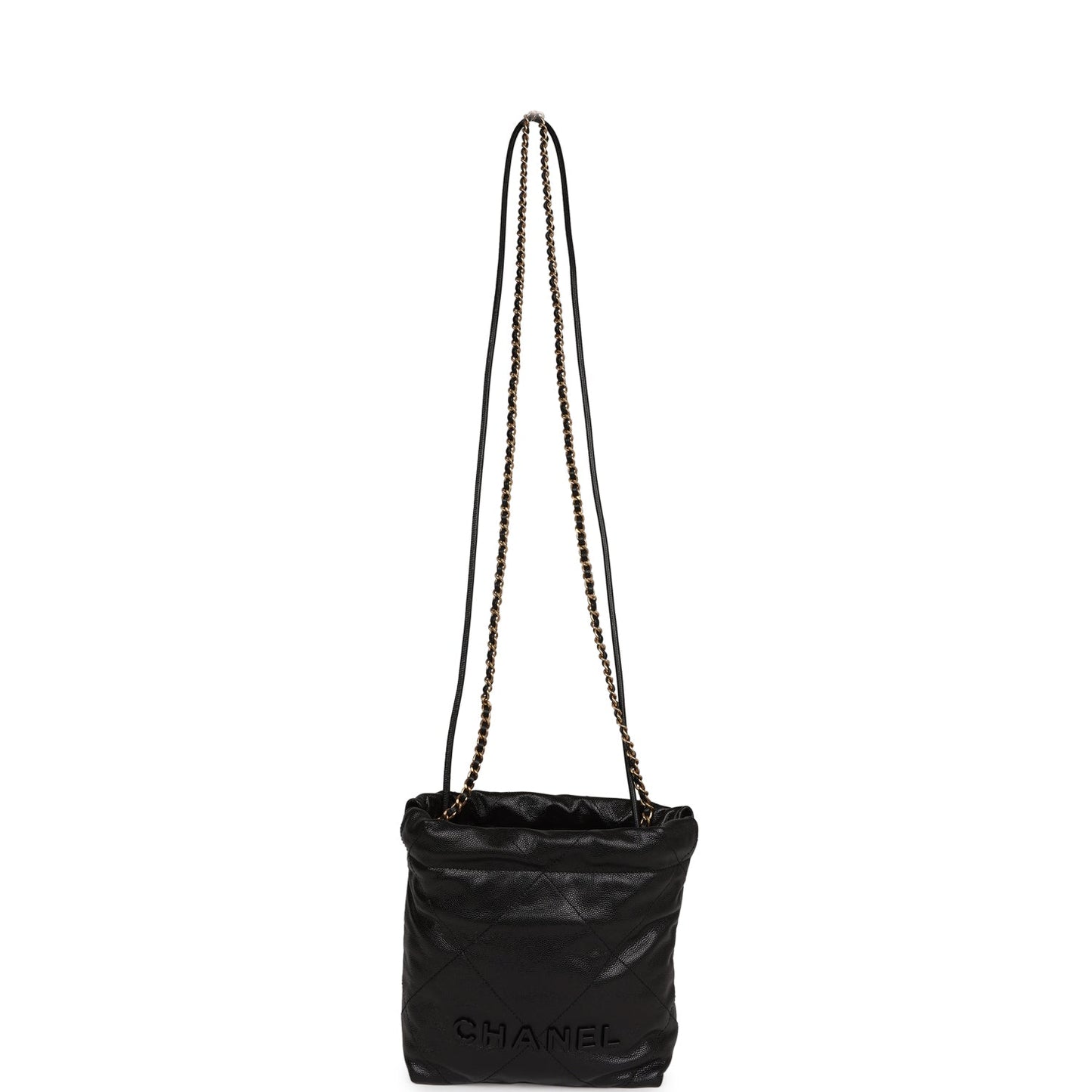 Chanel Mini 22 Bag Black Caviar Gold Hardware