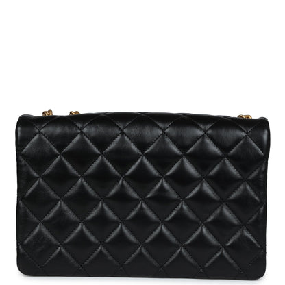 Chanel Small Crush Flap Bag Black Shiny Aged Calfskin Brushed Gold Hardware