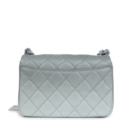 Chanel Small Flap Bag Grey Ombre Caviar Lacquered Metal Hardware