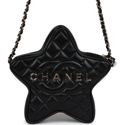 Chanel Star Bag Black Lambskin Light Gold Hardware