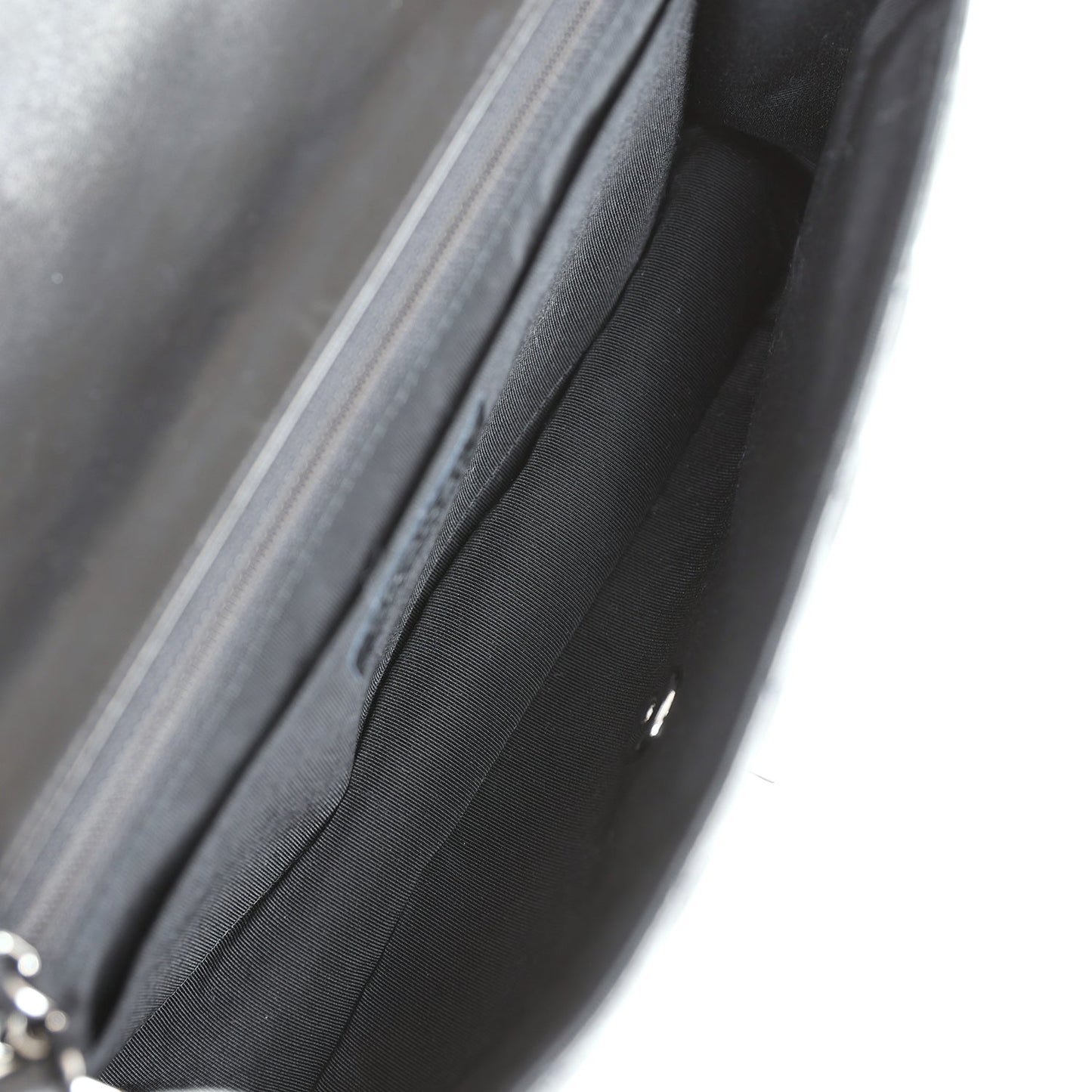 Chanel Medium Lady Bug Single Flap Bag Black Lambskin Silver Hardware