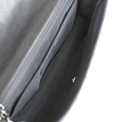Chanel Medium Lady Bug Single Flap Bag Black Lambskin Silver Hardware