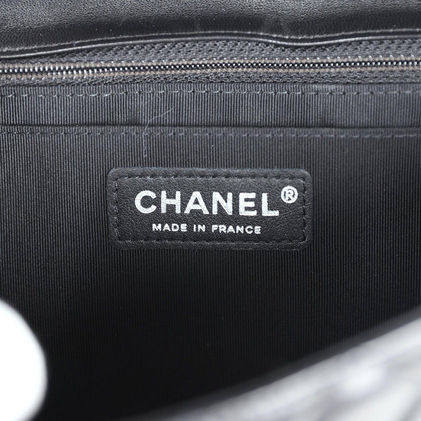 Chanel Medium Lady Bug Single Flap Bag Black Lambskin Silver Hardware