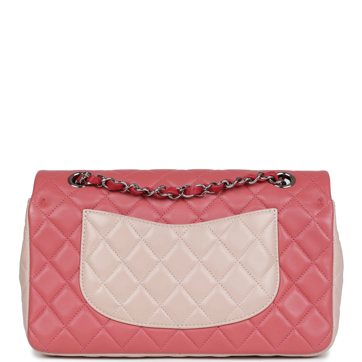Chanel Medium Valentine Single Flap Bag Tricolored Lambskin Silver Hardware