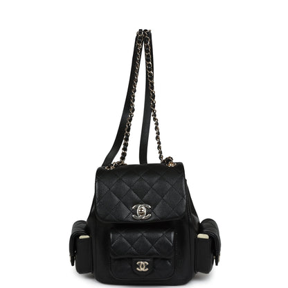 Chanel Small Cargo Backpack Black Caviar Light Gold Hardware