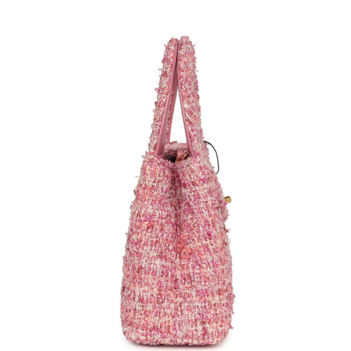 Chanel Small Kelly Shopper Pink Tweed Brushed Gold Hardware