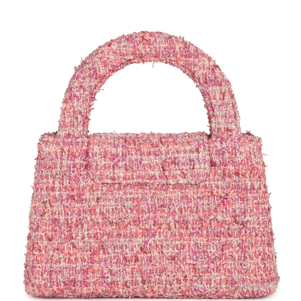 Chanel Small Kelly Shopper Pink Tweed Brushed Gold Hardware