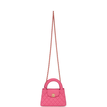 Chanel Small Kelly Dark Pink Jersey Brushed Gold Hardware