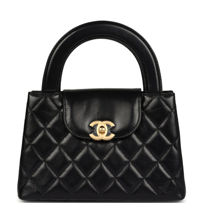 Chanel Small Kelly Black Shiny Aged Calfskin Brushed Gold Hardware