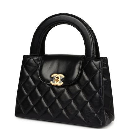 Chanel Small Kelly Black Shiny Aged Calfskin Brushed Gold Hardware