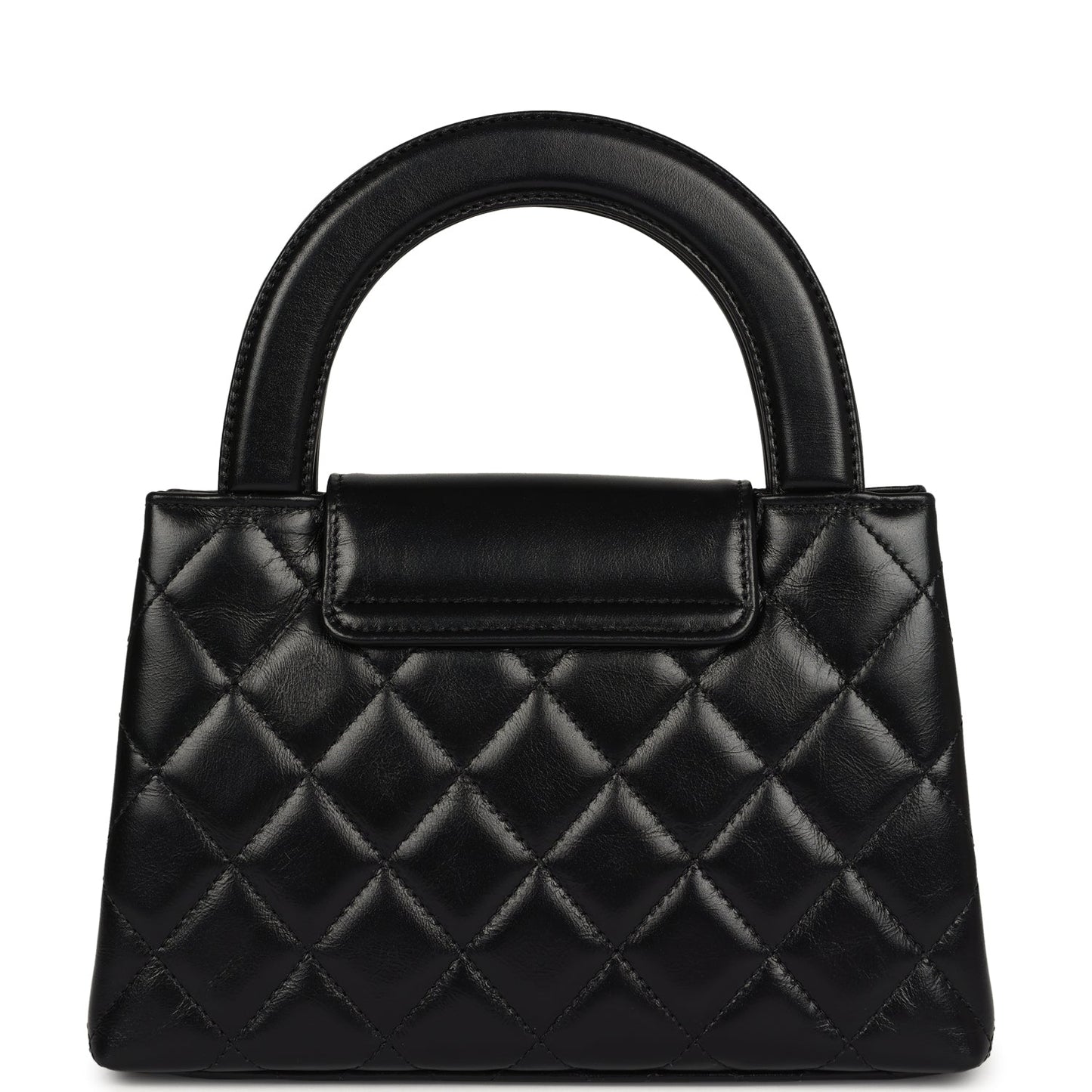 Chanel Small Kelly Black Shiny Aged Calfskin Brushed Gold Hardware