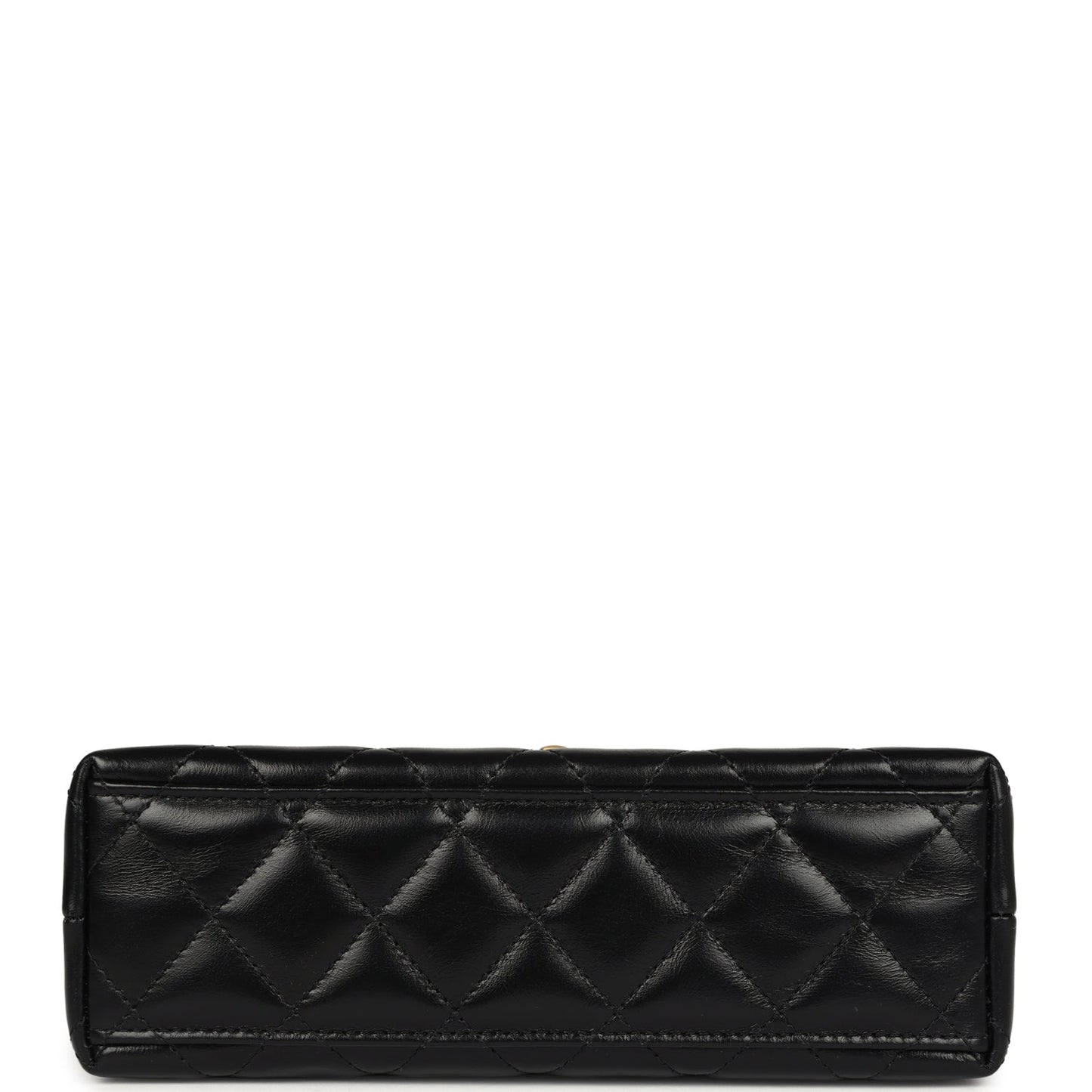 Chanel Small Kelly Black Shiny Aged Calfskin Brushed Gold Hardware
