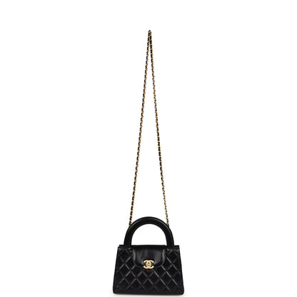 Chanel Small Kelly Black Shiny Aged Calfskin Brushed Gold Hardware