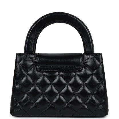 Chanel Small Kelly Shopper Black Shiny Aged Calfskin Brushed Gold Hardware
