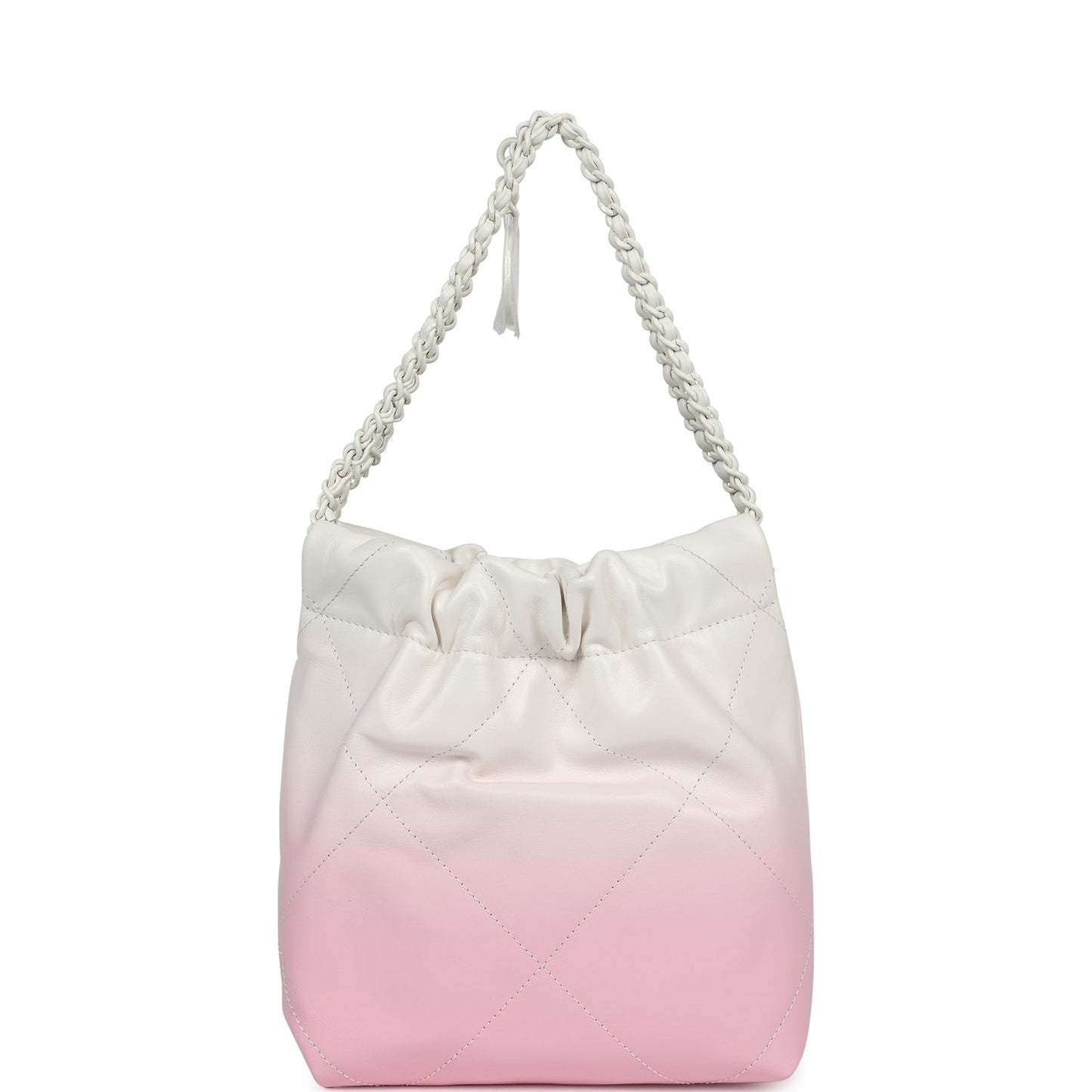 Chanel Mini 22 Pink and White Ombre Calfskin Light Gold Hardware